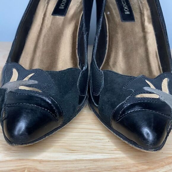 Hugo Boss, Mixed Media Patchwork Pumps Suede, Patent & Smooth Leather Women’s 36 - Picture 8 of 12